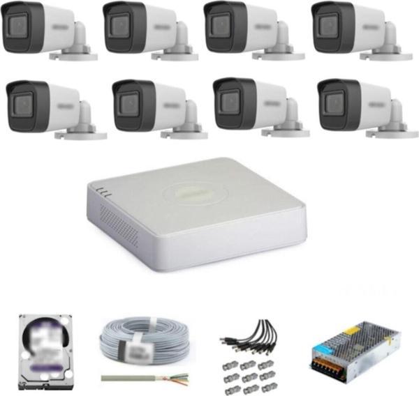 Hikvision Haıkon 8 Kameralı Güvenlik Kamera Hazır Set 1Tb 7/24 Hdd-1Tb Kayıt Kapasiteli Sistem - Image 1