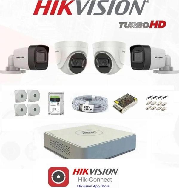 Hikvision 4 Lü Kamera Full Set - Image 1