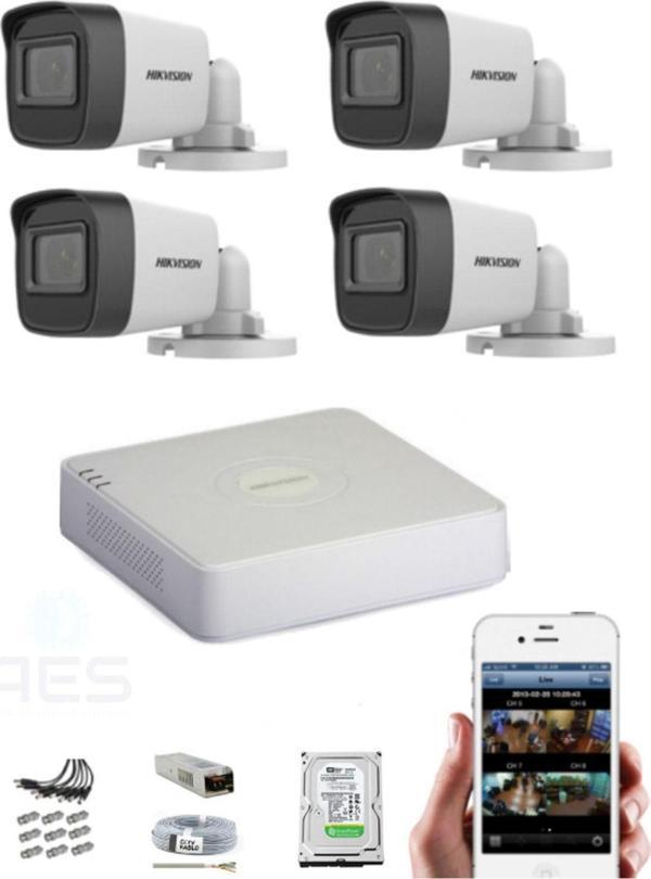 Hikvision Kamera Alarm Sepeti Güvenlik Kamera Seti-4'Lü 1Tb Hdd 4 Kameralı Set(Araç Ve Insan Algılama) - Image 1