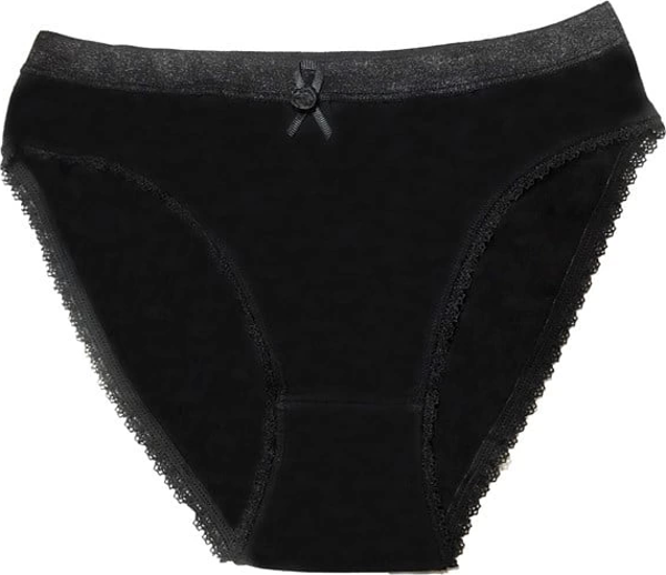 Şahinler Kadın için Dantel Kenarlı Siyah Renk Bikini Külot B223 - Image 1