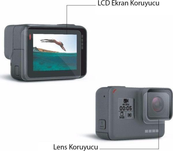 Knmaster Gopro Hero 5 6 7 Uyumlu Ekran Ve Lens Koruyucu - Image 1