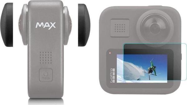 Knmaster Gopro Max 360 Action Uyumlu Temperli Cam Ekran Koruyucu Ve Lens Koruma Kapağı Seti - Image 1