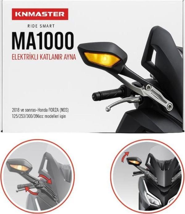 Knmaster Forza Otomatik Katlanır Motosiklet Aynası - Image 1