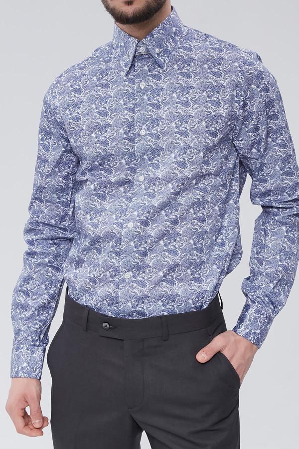 Modern Tasarım Slim Fit İğneli Yaka Erkek Gömlek-KAW4402S - Image 1
