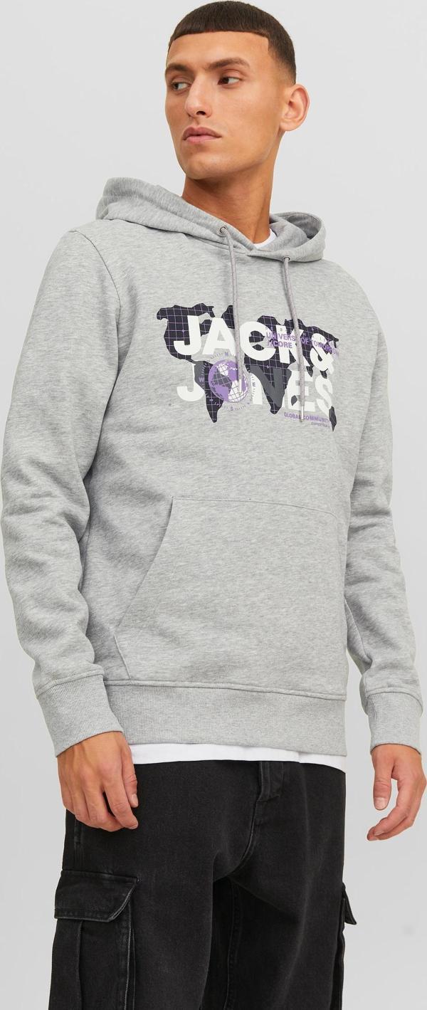 Jack&Jones Dust Sweat Hood Sn Erkek Gri Sweatshirt 12240214-05 - Image 1