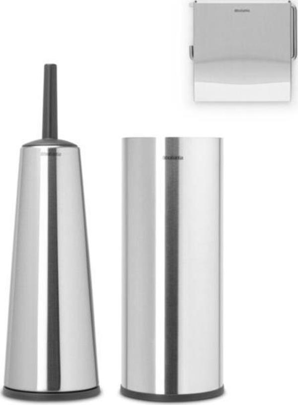Brabantia Renew Matt Steel 3 Parça Tuvalet Aksesuarı Seti - Image 1