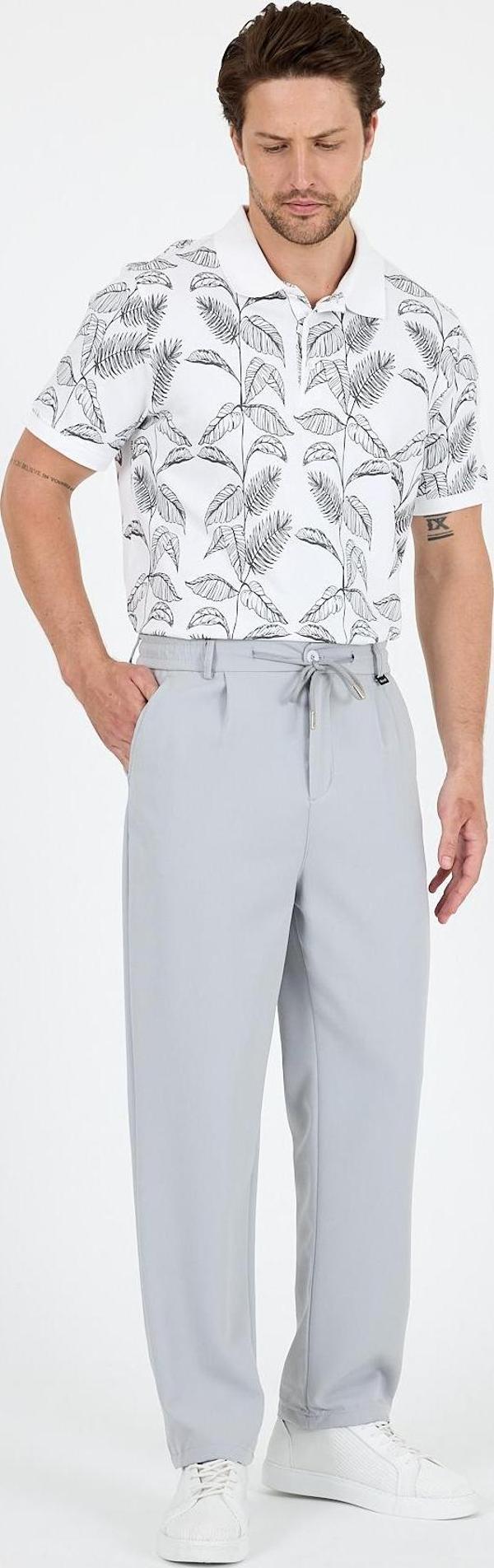Erkek Duble Paça Baggy Jogger Eşofman Altı Pantolon Rahat Kalıp Günlük Şık Spor Giyim 3665 - Image 1