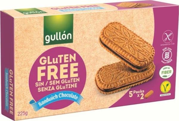 Gullon Çikolata Aroma Dolgulu Glutensiz Sandviç Bisküvi 225 gr - Image 1