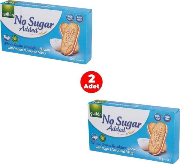 Gullon Yoğurt Aromalı Krema Dolgulu Şeker İlavesiz Tatlandırıcılı Bisküvi 220 gr (2 Adet) - Image 1