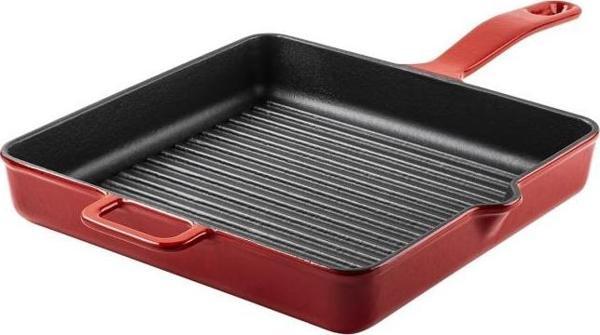 Tantitoni Kırmızı Döküm Demir Kare Izgara Tava 25cm - Image 1