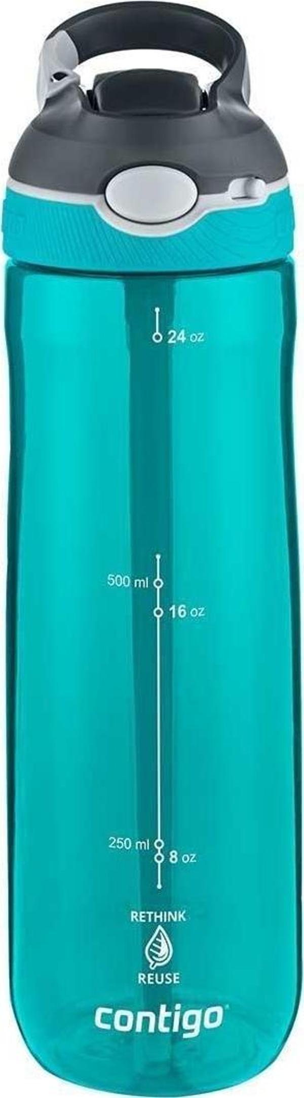 Contigo Cortland Tren Tek El Bas İç Kapaklı Su Matarası 720ml 2191381 - Turkuaz - Image 1