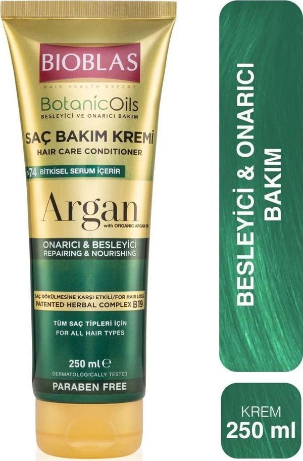Bioblas Argan Onarıcı & Besleyici Saç Bakım Kremi 250 Ml 3 Adet - Image 1