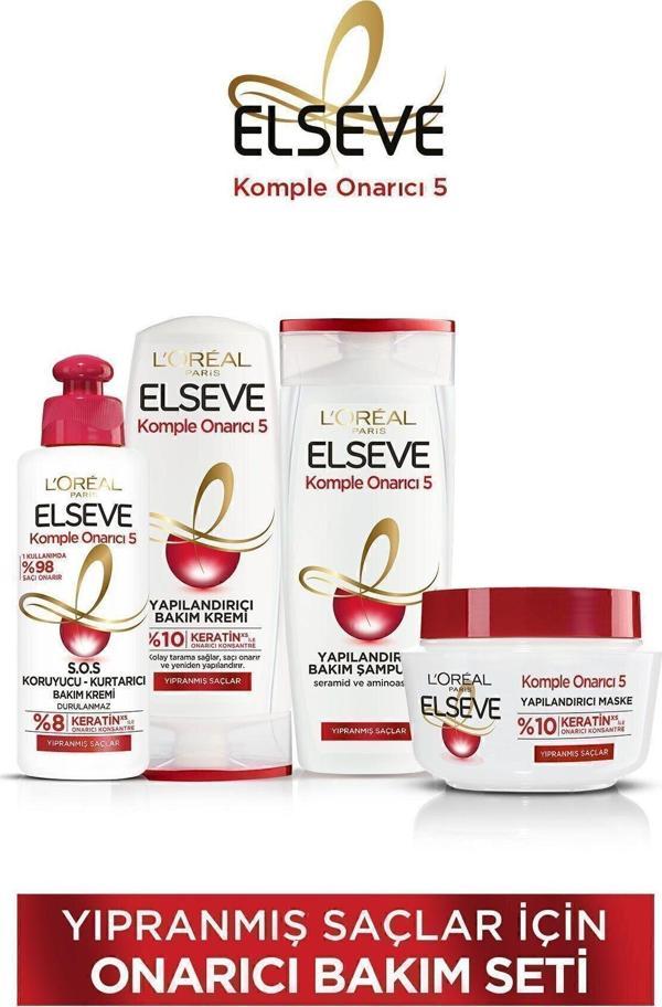 Elseve Komple Onarıcı 5 Yıpranmış Saçlar Için Onarıcı Saç Bakım Seti - Image 1