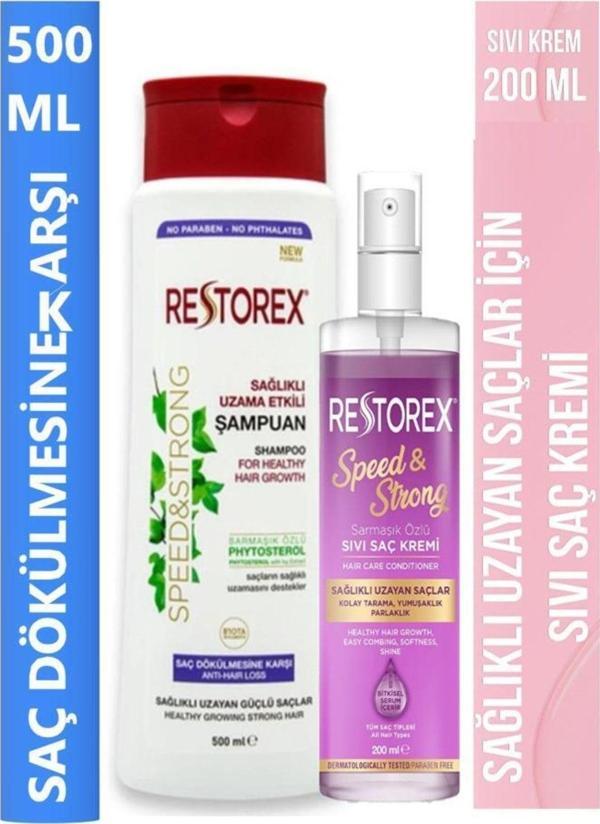 Restorex Saç Dökülmesine Karşı 500 Ml&Speed Strong Sıvı Saç Kremi 200 Ml - Image 1