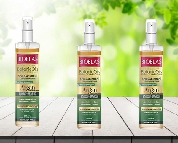 Bioblas Botanic Oils Argan Yağlı Sıvı Saç Kremi 200 Ml Onarıcı Bakım Kremi 3 Adet - Image 1