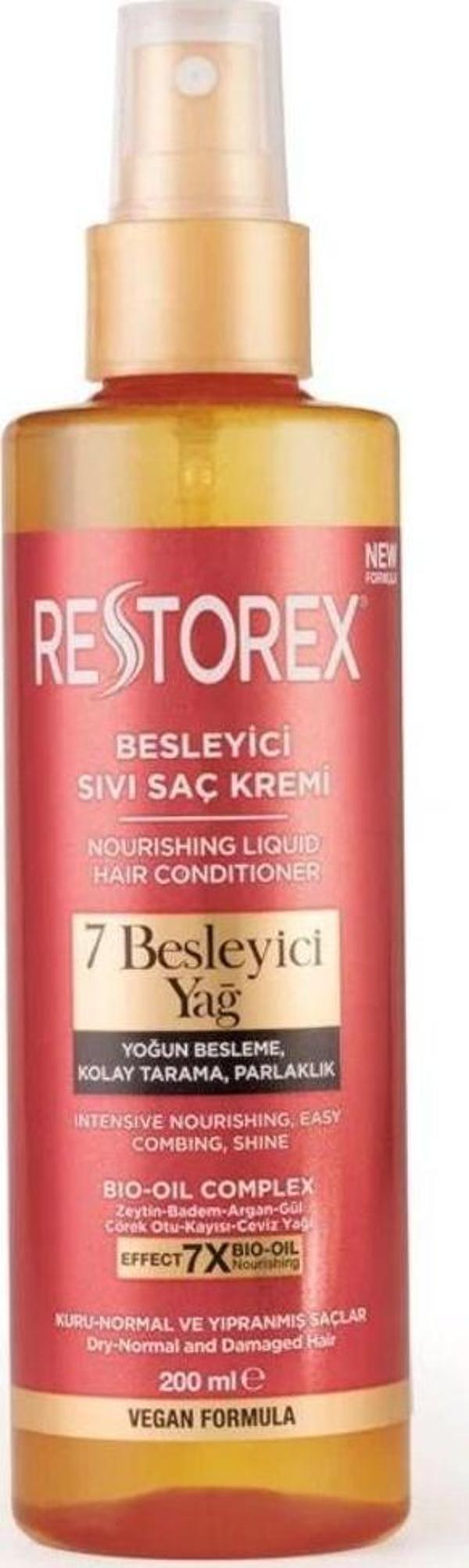 Restorex Sıvı Saç Kremi 7 Besleyici Yağ 200 Ml - Image 1