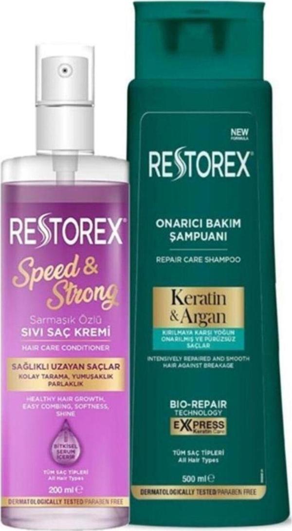 Restorex Speed Strong Sıvı Saç 200 Ml&Keratin&Argan Şampuan 500 Ml - Image 1