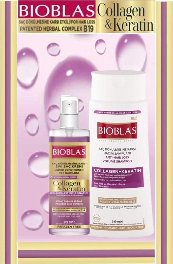 Bioblas Collagen&Keratin Şampuan 360 Ml+Sıvı Saç Kremi 200 Ml - Image 1