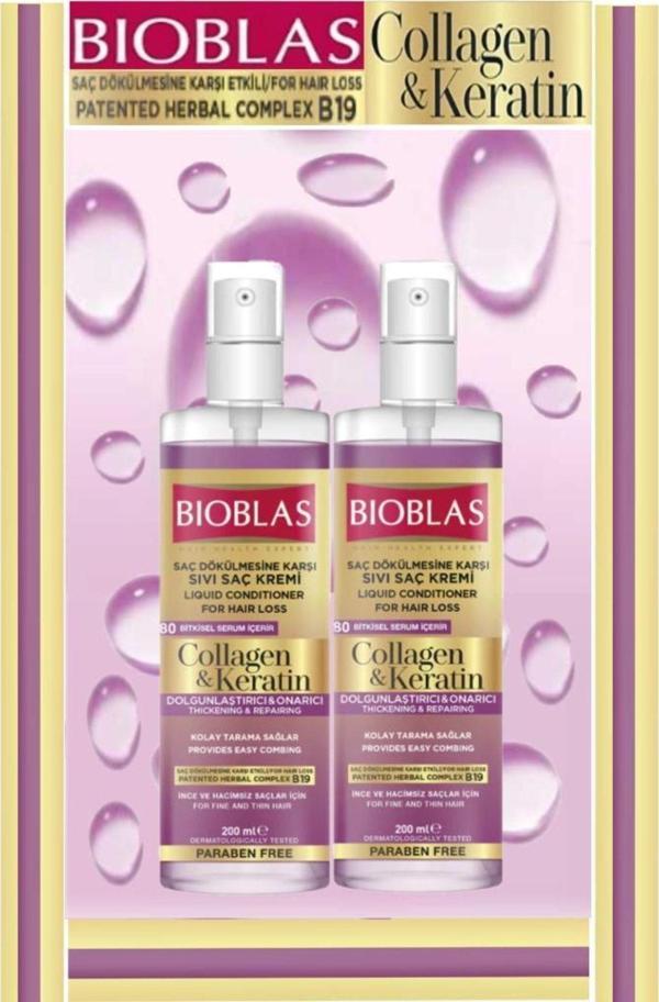 Bioblas Collagen&Keratin Sıvı Saç Kremi 200 Ml X 2 Adet - Image 1