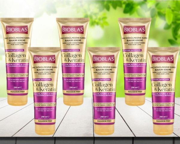 Bioblas Saç Dökülmesine Karşı Collagen&Keratin Bakım Kremi 250 Ml 6 Adet - Image 1