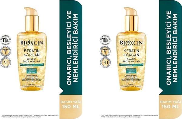 Bioxcin Saç Bakım Yağı Onarıcı Keratin & Argan 150 Ml 2 Kutu - Image 1