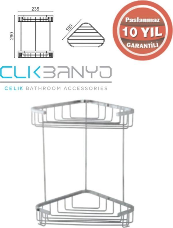 Çelik Banyo Eda Ikili Köşe 18X18 Sabunluk Ve Şampuanlık - Image 1