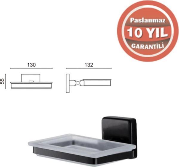 Çelik Banyo Ku10-003.4 Kumru Sabunluk Siyah - Image 1