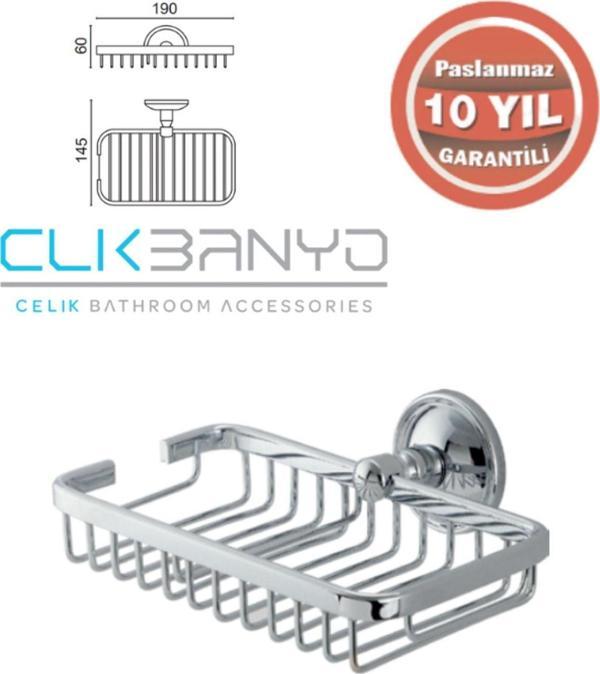 Çelik Banyo Mercan Rozetli Sabunluk Ve Şampuanlık - Image 1