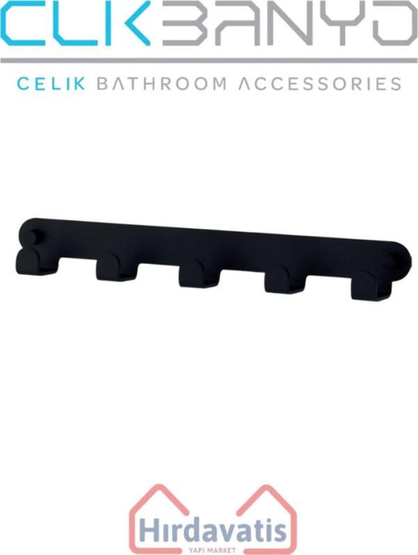 Çelik Banyo Paris Dkp Beşli Askılık Mat Siyah - Image 1