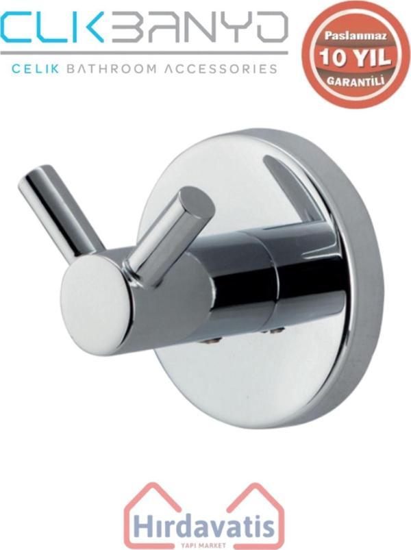 Çelik Banyo Paslanmaz Pirinç Flora Çiftli Askılık - Image 1
