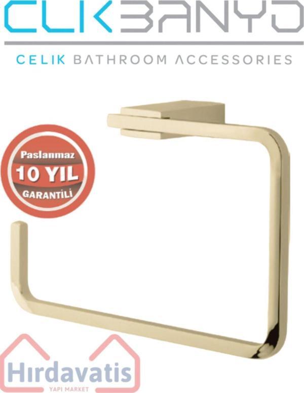 Çelik Banyo Paslanmaz Pirinç Altın Gold Titanik Kare Havluluk - Image 1