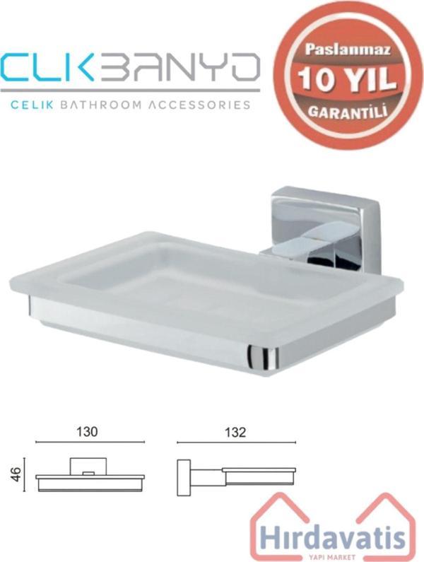 Çelik Banyo Paslanmaz Pirinç Tamay Montajlı Katı Sabunluk - Image 1