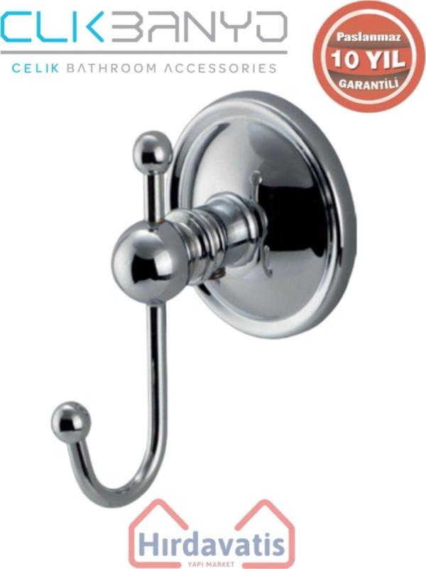 Çelik Banyo Paslanmaz Pirinç Bella Çıkmalı Tekli Askılık - Image 1
