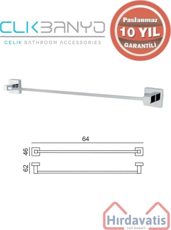 Çelik Banyo Paslanmaz Pirinç Tamay Uzun Havluluk 60Cm - Image 1