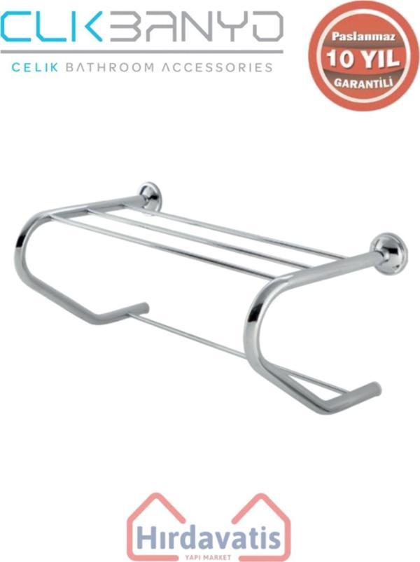 Çelik Banyo Paslanmaz Pirinç Bella Destekli Raf Havluluk 50Cm - Image 1