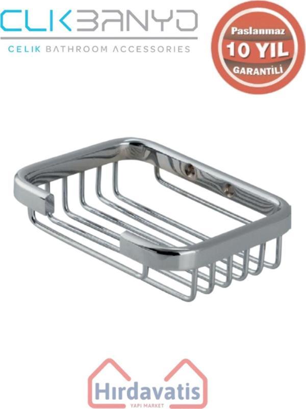 Çelik Banyo Paslanmaz Pirinç Kutup Kare Sabunluk 8X12Cm Sabunluk Şampuanlık Ve Köşe Süngerlik - Image 1