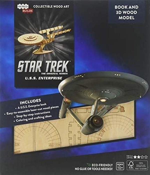 IncrediBuilds-Star Trek: U.S.S. Enterprise Book and 3D Wood Model - Insight Toys - Image 1