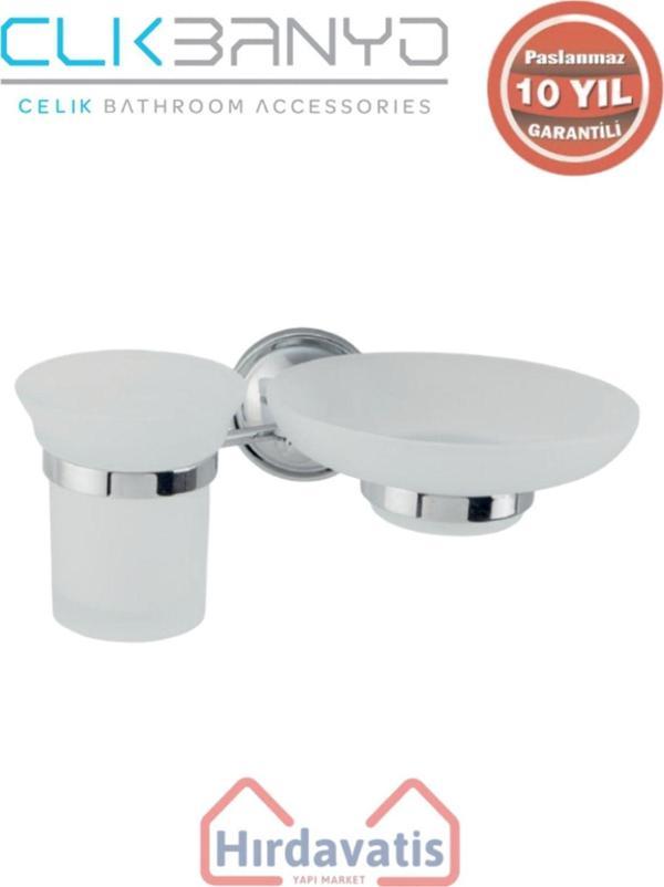 Çelik Banyo Paslanmaz Pirinç Bella Erciyes Sabunluk Di? Fırçalık - Image 1