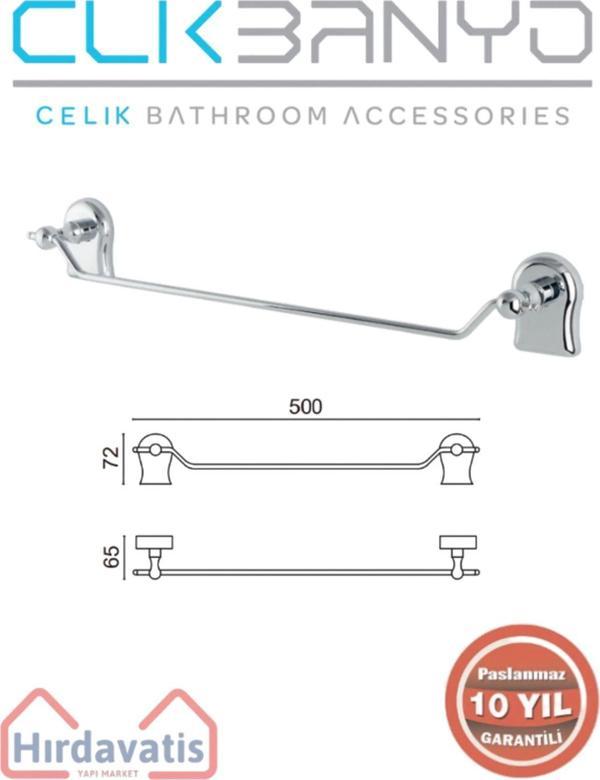 Çelik Banyo Paslanmaz Pirinç Lale Uzun Havluluk 50Cm - Image 1