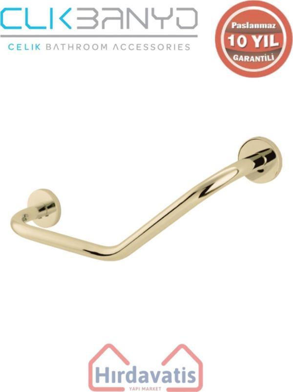 Çelik Banyo Paslanmaz Pirinç Flora Küvet Tutamağı 40Cm Altın Sarı Gold - Image 1