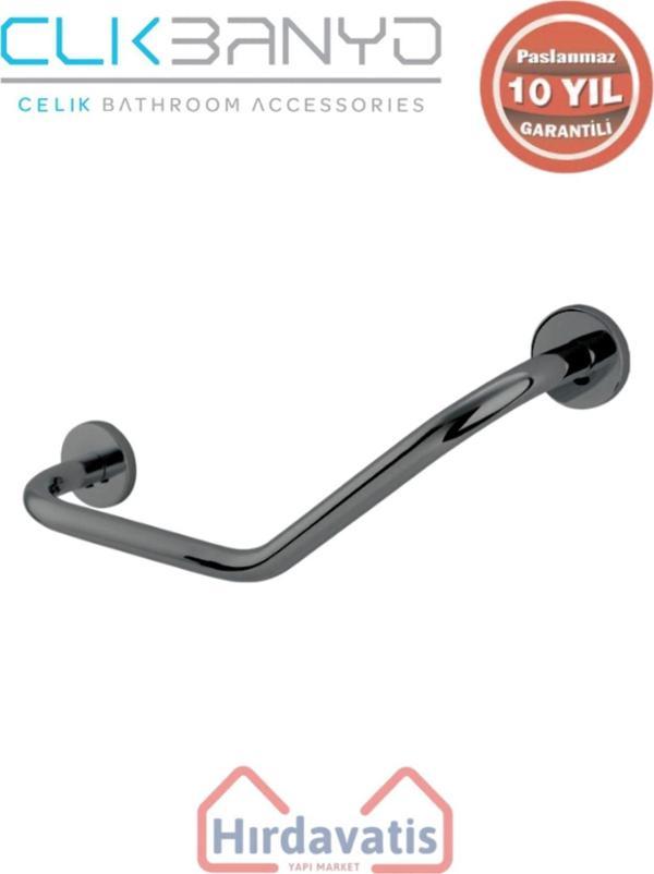 Çelik Banyo Paslanmaz Pirinç Flora Küvet Tutamağı 40Cm Mat Siyah - Image 1