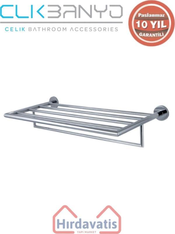 Çelik Banyo Paslanmaz Pirinç Flora Raf Havluluk 60Cm - Image 1