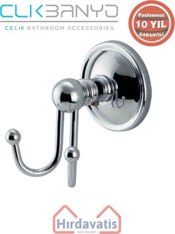 Çelik Banyo Paslanmaz Pirinç Bella Klasik İkili Askılık - Image 1