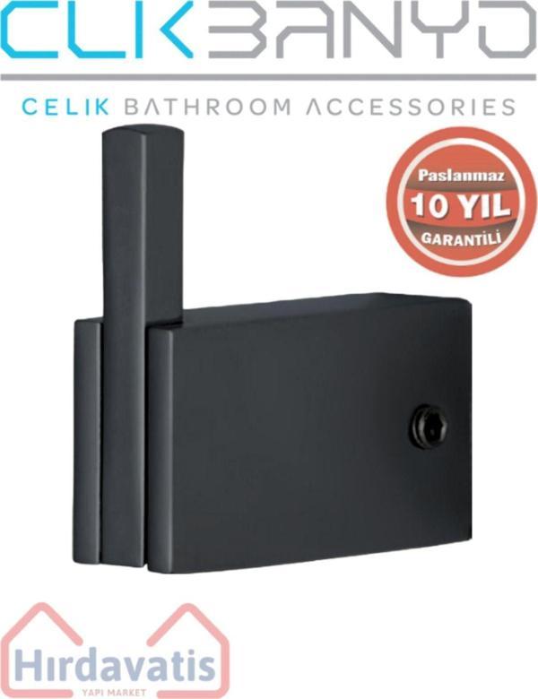 Çelik Banyo Paslanmaz Pirinç Titanik Bornozluk Tekli Havlu Askısı Mat Siyah - Image 1