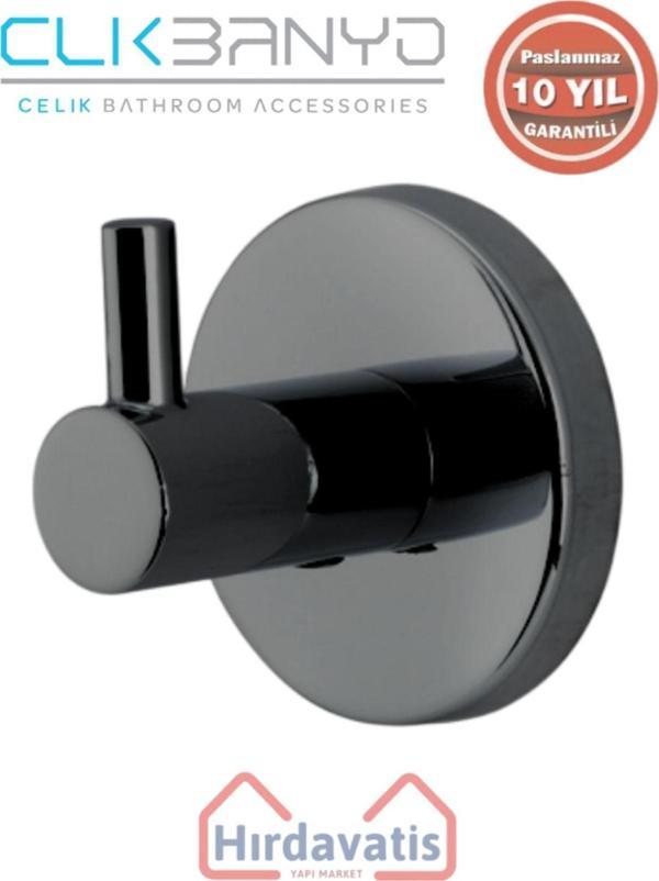 Çelik Banyo Paslanmaz Pirinç Flora Tekli Askılık Mat Siyah - Image 1