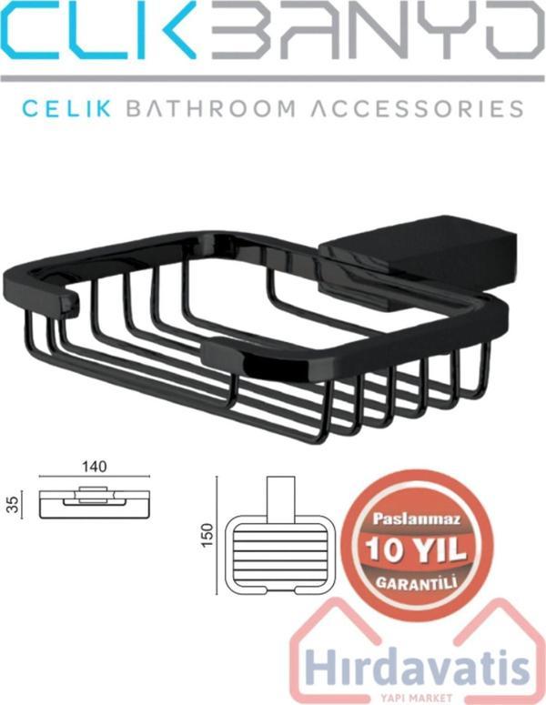Çelik Banyo Paslanmaz Pirinç Titanik Montajlı Katı Sabunluk Mat Siyah - Image 1