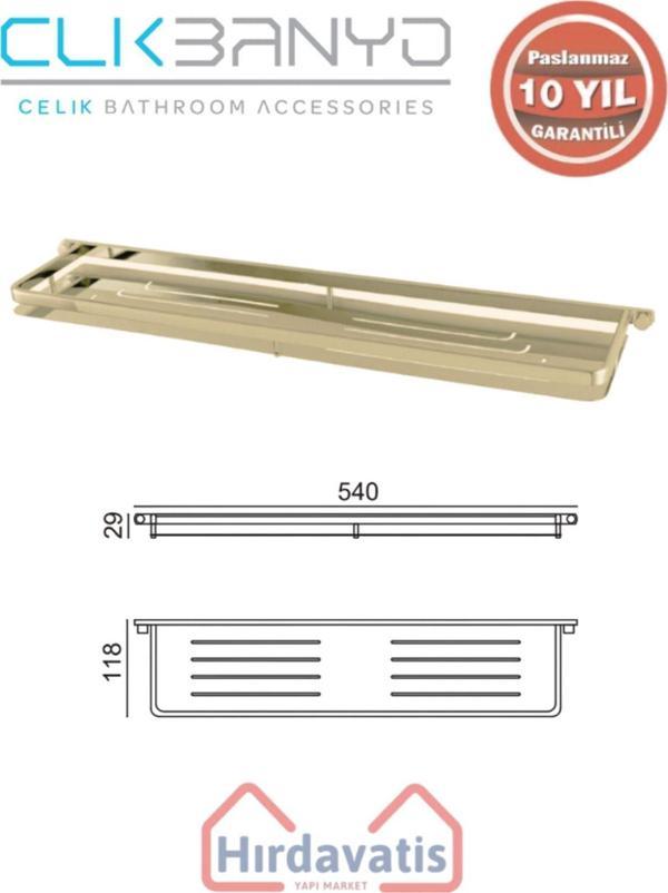 Çelik Banyo Paslanmaz Pirinç Mercan Etajer Altın Sarı Gold - Image 1