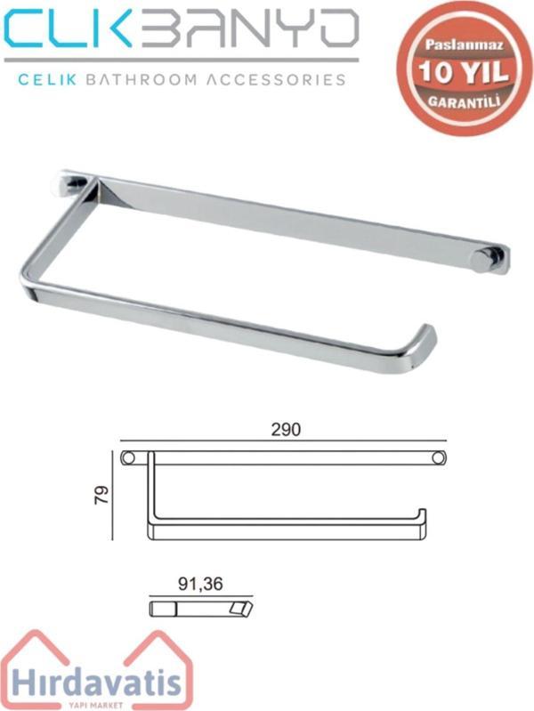 Çelik Banyo Paslanmaz Pirinç Mercan Kare Havluluk - Image 1