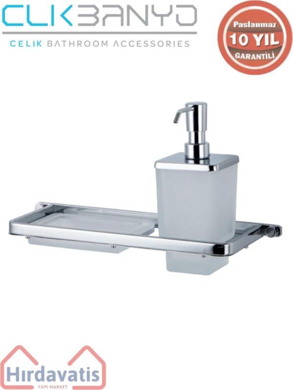 Çelik Banyo Paslanmaz Pirinç Mercan Montajlı Sıvı Katı Sabunluk - Image 1