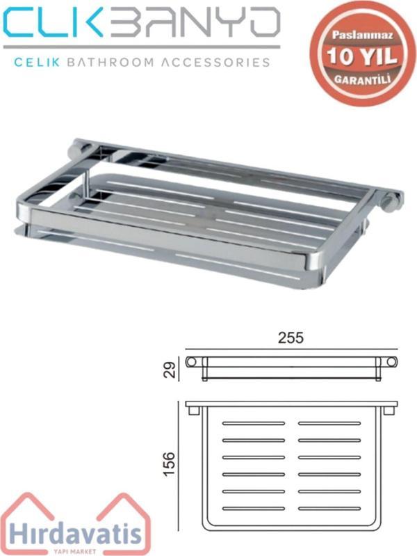 Çelik Banyo Paslanmaz Pirinç Mercan Saç ?Ampuanlık Krom 15X22Cm - Image 1
